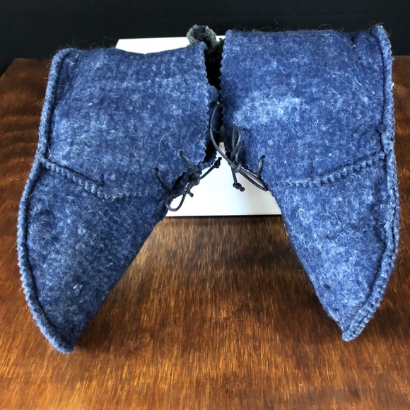 Maria La Rosa Mottled Navy Felt Wool Slippers Sz S - Picture 4 of 8